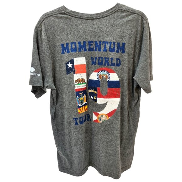 Grateful Dead Momentum World Tour 2019 T-shirt Skull Buffalo Gray Size XL - Picture 2 of 6